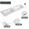 Modern Style Freestanding Bathroom Vanity With Double Resin Sink & Soft Close Cabinet Doors - Light Coffee - Image 7