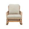 Contemporary Minimalist Wicker Rocking Chair With Soft Polyester Cushions And Durable Wooden Frame - Beige - Image 7