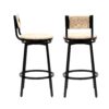 Bar Stools Swivel Counter Chairs With Metal Frame (Set of 2) Hand Woven Paper Rope Dining Barstools For Kitchen Counter - Creamy White - Image 5