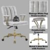 Damir - Vintage Top Grain Leather Office Chair - Antique White / Vintage - Image 7