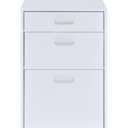 Coleen - High Gloss File Cabinet - White / Chrome