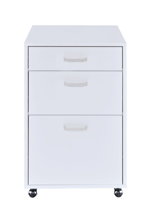 Coleen - High Gloss File Cabinet - White / Chrome
