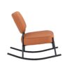 Rocking Chair With Backrest And Black Metal Legs For Living Room - Brown - Image 7