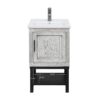 Modern Freestanding Bathroom Vanity With Ceramic Sink, Hot And Cold Faucet, 1 Door Cabinet & Open Iron Shelf, Magnesium Oxide And Iron Frame - White - Image 7