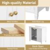 Modern Bathroom Vanity With Ceramic Sink, Freestanding, One Tip - Out Drawer, 3 Side Drawers, Adjustable Shelf - White - Image 6