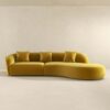 Elijah - Japandi Style Curvy Sectional Sofa - Yellow - Image 2