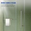 Frameless Shower Door, Sliding Shower Door, Premium 5 / 16" (8Mm) Thick Tempered Glass Shower Enclosure With Towel Bar, Double Side Easy Clean Coat, Finished With Buffer - Brushed Nickel - Image 4