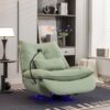 270 Swivel Glider Recliner Chair, Power Recliner Rocking Chair, USB Port Charge For Nursery Chair With Atmosphere Lamp For Living Room Bedroom Apartment - Green - Image 12