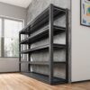 Wide Metal Shelves, With 5 Removable Dividers, Large Capacity, Strong Load Bearing, Suitable For Garage, Kitchen And Office - Black - Image 24