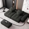 Modern Oversized Modular Sectional Sofa With 2 Chaise Lounge And 2 Armrest, Sparkling Chenille Fabric Soft Cushion Sofa With 4 Pillows, 4 Pieces Diy Combination Tufted Sofa, No Assembly Required - Black - Image 10