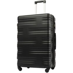 Luggage With Tsa Lock Spinner Wheels Hardside Expandable Luggage Travel Suitcase Check In Luggage ABS 24" - Black