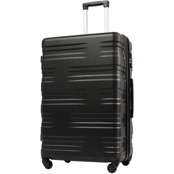 Luggage With Tsa Lock Spinner Wheels Hardside Expandable Luggage Travel Suitcase Check In Luggage ABS 24" - Black