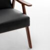 Mid Century Modern Wingback Accent Chair With Solid Wood Frame And Extra Thick Backrest - Lounge Chair For Living Room, Bedroom, Or Reading Room - Black - Image 14