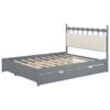 Queen Size Storage Platform Bed With 2 Big Drawers Twin Size Trundle - Gray - Image 6