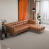 Addison - Right Sectional Leather Sofa - Cognac - Image 8
