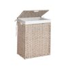 Laundry Hamper With Lid PE Rattan Powder Coating Frame Clothes Hampers With 2 Removable Bags, 100L - Gray - Image 23