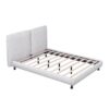 Queen Size Upholstered Platform Bed With 2 Large Headrests And Thick - Beige - Image 3