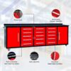 Storage Cabinet With Work Bench (15 Drawers & 2 Cabinets) - Red - Image 2