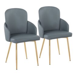 Dahlia - Contemporary Dining Chair (Set of 2) - Gray / Gold