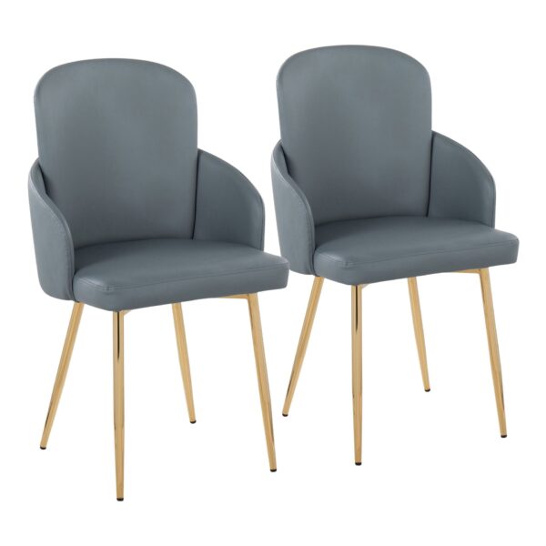 Dahlia - Contemporary Dining Chair (Set of 2) - Gray / Gold