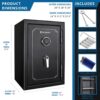 4.39 Cubic Ft Fireproof Safe Vault - Black - Image 6