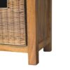 Rattan Basket Linen Bench - Brown - Image 7