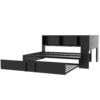 Full Size Daybed With Trundle, Storage Cabinets And USB Ports - Black - Image 10
