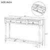 Console Table Sofa Table With Drawers For Entryway With Projecting Drawers And Long Shelf - Espresso - Image 4