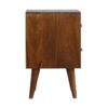 Cube Carved Bedside Table Nightstand - Chestnut - Image 9