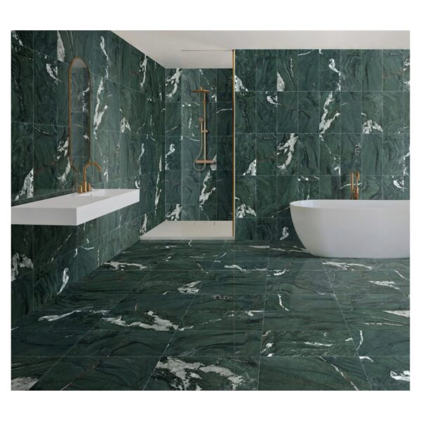 Diamond Polished Marble Tile For Wall And Floor Stone 12 X 24" - Green / Green Multi