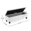 Contemporary Button Tufted Diamond Stitched Storage Ottoman - White - Image 3