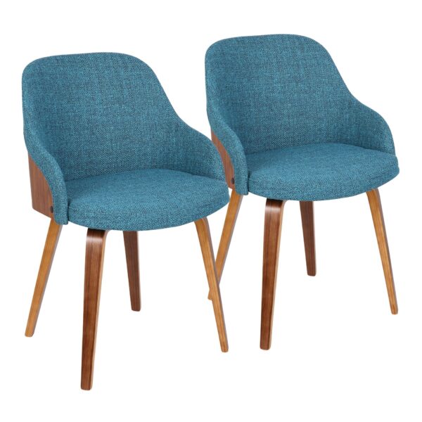 Bacci - Mid-Century Modern Dining / Chair (Set of 2) - Walnut / Teal