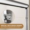 Aluminum Frame Double Sliding Soft Close Shower Door, 1 / 4" Tempered Glass And Dual 304 Stainless Steel Handles - Chrome - Image 10