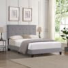 Queen Size Upholstered Platform Bed Frame With Button Tufted Linen Headboard, No Box Spring Needed, Wood Slat Support - Gray - Image 10