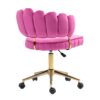 Velvet Home Office Desk Chair, Modern Cute Computer Chair, Wheels Swivel Height Adjustable Task Chair - Rose Red - Image 17