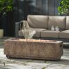 Outdoor 48" Rectangular Iron Propane Fire Pit With 50, 000 Btu - Brown Wood Pattern - Image 5