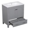 Bathroom Vanity With Single Sink, Combo Cabinet Undermount Sink, Bathroom Storage Cabinet With Two Doors And A Drawer, Soft Closing, Multifunctional Storage, Solid Wood Frame - Gray - Image 15