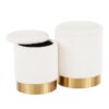 Marla - Contemporary Nesting Ottoman Set - Gold / Cream - Image 2