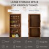 Homcom - 4-Door Kitchen Pantry, Freestanding Storage Cabinet With 3 Adjustable Shelves For Kitchen, Dining Or Living Room - Oak - Image 7