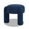 Hugo - Round Fully Upholstered Ottoman - Cerulean Blue - Image 2