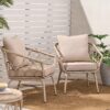 Bruce - Outdoor Club Chair Set With Water Resistant Cushions Rattan And Iron - Brown - Image 3