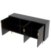 Modern TV Stand With 3 Doors And Adjustable Shelves For Living Room, Fits TVs Up To 70" - Black - Image 13