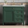 Bathroom Vanity With Top Sink, Modern Bathroom Storage Cabinet, 2 Drawers And A Tip-Out Drawer, Single Sink Bathroom Vanity - Green - Image 22