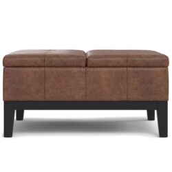 Dover - Lift Top Coffee Table Storage Ottoman - Brown