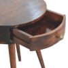 Nordic Circular Shaped Bedside Table - Walnut - Image 4