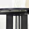 Dining Table For Farmhouse Kitchen Expandable Oval Table Top With Removable Leaf Trestle X Shaped Base - Black - Image 21