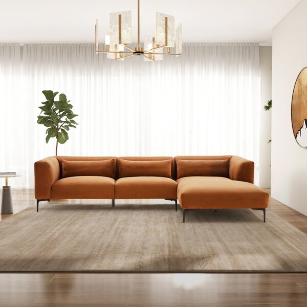 Laley - Right Facing L-Shaped Sectional - Burnt Orange