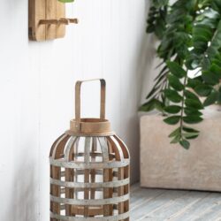 Decorative Lantern With Handle, Wooden Lantern For Indoor Outdoor, Home Garden Wedding - Silver