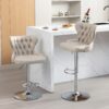 Swivel Barstools Adjusatble Seat Height From 25-33", Modern Upholstered Chrome Base Bar Stools With Backs Comfortable Tufted For Home Pub And Kitchen Island - Beige - Image 17