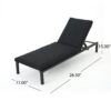 Modern Aluminum Chaise Lounge With Water Resistant Fabric Cushions - Dark Gray - Image 2